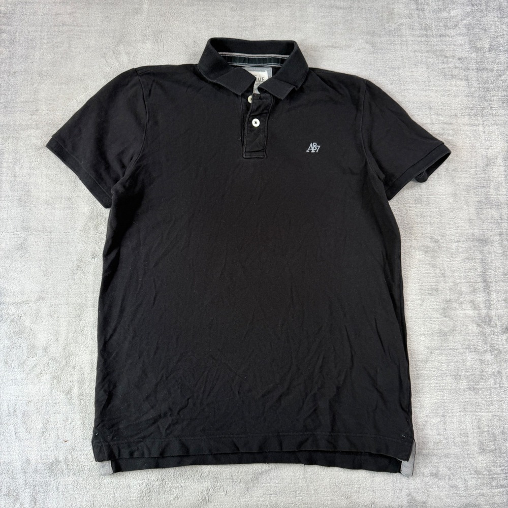 Aeropostale Shirt Mens Large Black Polo Vintage Y2K A87 Logo Pique Cotton